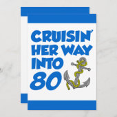 Haar weg kruipen in 80 uitnodiging (Voorkant / Achterkant)