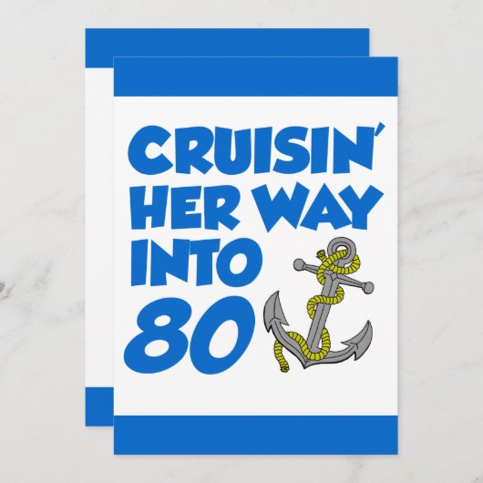 Haar weg kruipen in 80 uitnodiging (Voorkant / Achterkant)