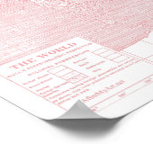 Haar wereld ~ Roze  Wereldkaart Poster (Hoek)