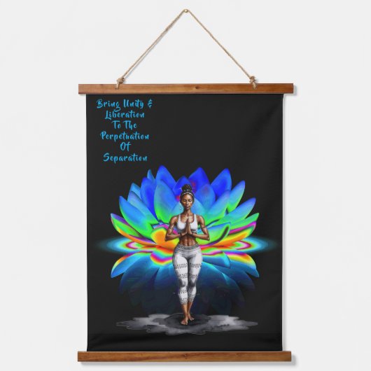 Haar Wijsheid Bevrijding Hout Topped Wall Tapestry Hangend Wandkleed (Voorkant)