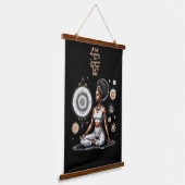 Haar Wijsheid Zelf Besturende Hout Topped Wandtapi Hangend Wandkleed (Gebogen)