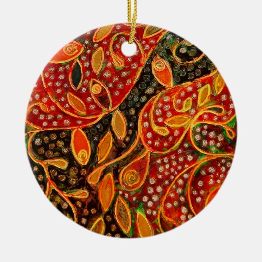 "Haar winterhart" (schilderij) Keramisch Ornament (Voorkant)