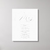Haar Wows Elegant Mrs Passen getrouwd Wedding Vows Canvas Afdruk (Voorkant)