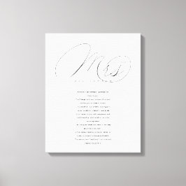 Haar Wows Elegant Mrs Passen getrouwd Wedding Vows Canvas Afdruk