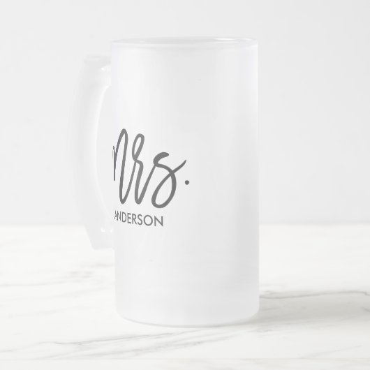 Haar zeer eigen, gepersonaliseerd glas matglas bierpul (Voorkant links)