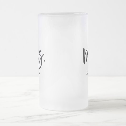 Haar zeer eigen, gepersonaliseerd glas matglas bierpul (Center)