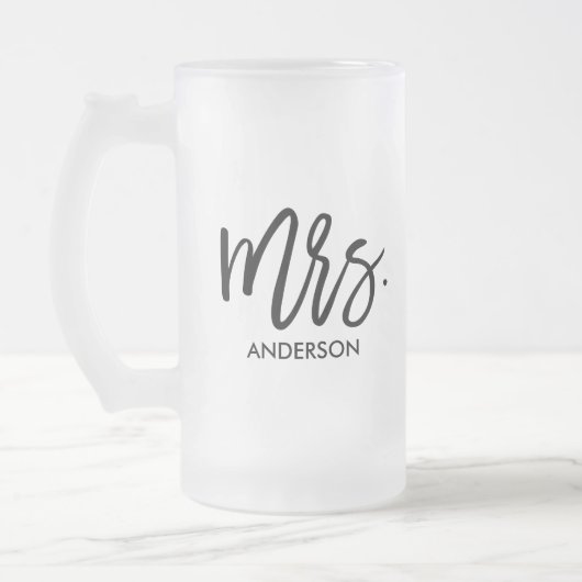 Haar zeer eigen, gepersonaliseerd glas matglas bierpul (Links)