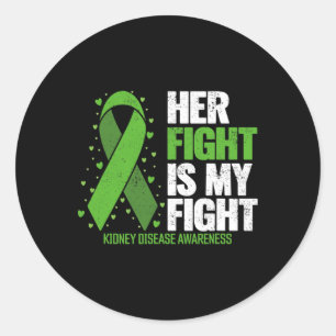 Haar ziekte vecht tegen mijn nierziekte bewustzijn ronde sticker