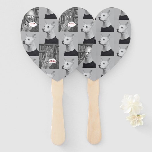 Haar, Zijn en Ivoor Fan Handwaaier (Voorkant en achterkant)