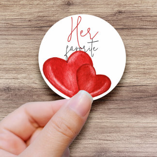 Haar, zijn of onze favoriete bruidsfeest cadeautje ronde sticker
