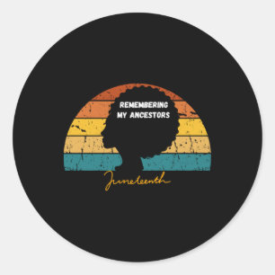 Haar Zwart Vrouw Herinneren Mijn Voorouders Junete Ronde Sticker