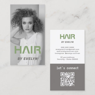 Haar Zwart Wit Foto QR Code Visitekaartje