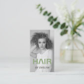 Haar Zwart Wit Foto QR Code Visitekaartje (Staand voorkant)