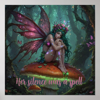 Haar zwijgen was een spreuk poster