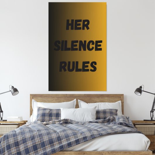 Haar zwijgregels – het versterken van minimalistis canvas afdruk (Insitu (Slaapkamer))