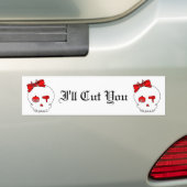 HaarAccessoire schedel (Boog Detail - Rood) Bumpersticker (Op auto)