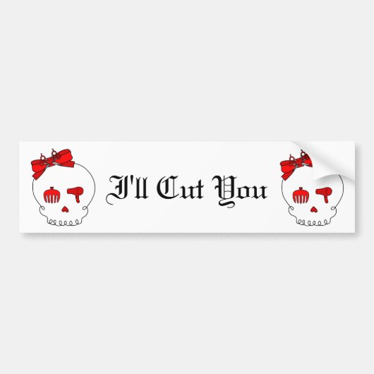 HaarAccessoire schedel (Boog Detail - Rood) Bumpersticker (Voorkant)