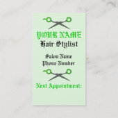 HaarAccessoire schedel (Bow Detail - Lichtgroen #2 Afsprakenkaartje (Achterkant)