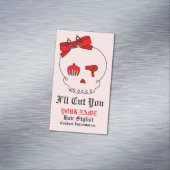 HaarAccessoire schedel (Bow Detail Rood met Tekst  Magnetisch Visitekaartje (Voorbeeld)