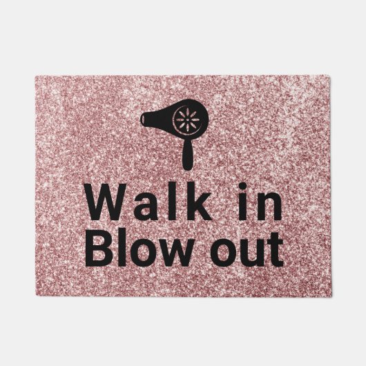 Haarband Droge balk Roos Gold Glitter Salon Welkom Deurmat (Voorkant)