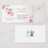 Haarboog visitekaartje waterverf roze (Voorkant / Achterkant)