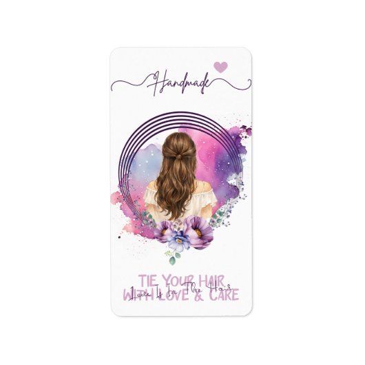 Haarclip & Scrunchie Displaykaart Florale Boutiqe Etiket (Voorkant)