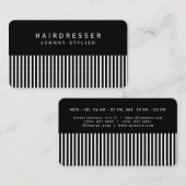 Haarcomb, geïnspireerd op zwart uiterlijk visitekaartje (Voorkant / Achterkant)
