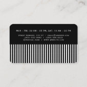 Haarcomb, geïnspireerd op zwart uiterlijk visitekaartje (Achterkant)