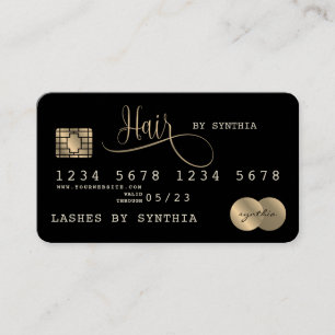 Haarcreditcard styling Black Gold Visitekaartje