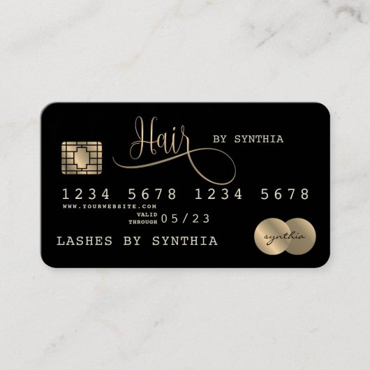 Haarcreditcard styling Black Gold Visitekaartje (Voorkant)