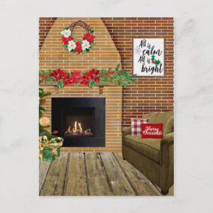 Haard Allemaal rustig Allemaal vrolijk Kerstmis Feestdagenkaart