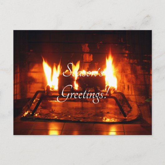 haard en open haard feestdagenkaart (Voorkant)