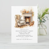 haard | Gezellige Herfst herfst Housewarming Party Kaart (Staand voorkant)