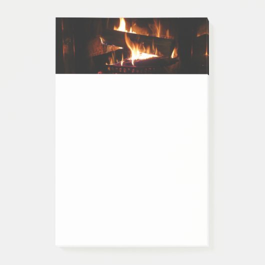Haard Warme Winter Scene Fotografie Post-it® Notes (Voorkant)