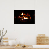 Haard Warme Winter Scene Fotografie Poster (Keuken)