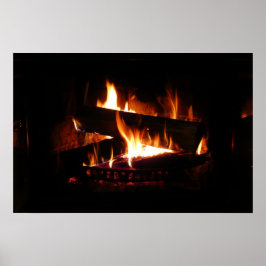 Haard Warme Winter Scene Fotografie Poster