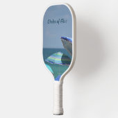  haardoorsneden van blauwe doorsnede pickleball paddle (Links)