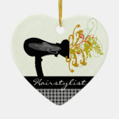 Haardroger blaasbloemen Haarstijdlijst Keramisch Ornament (Voorkant)