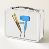 Haardroger en haarrechtse illustratie (Achterkant)