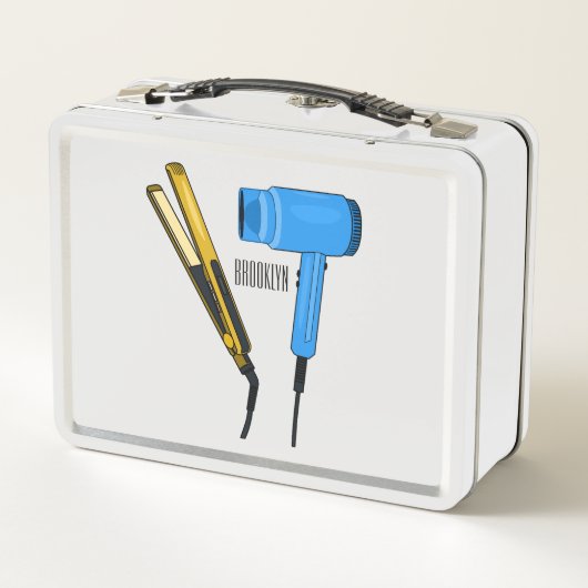 Haardroger en haarrechtse illustratie (Achterkant)