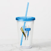Haardroger en haarrechtse illustratie acryl drinkbeker (Achterkant)