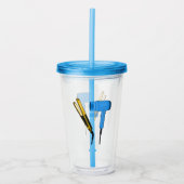 Haardroger en haarrechtse illustratie acryl drinkbeker (Voorkant)