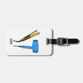 Haardroger en haarrechtse illustratie bagagelabel (Voorkant horizontaal)