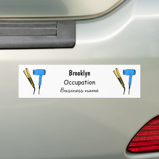 Haardroger en haarrechtse illustratie bumpersticker (Op auto)
