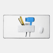 Haardroger en haarrechtse illustratie bureaumat (Keyboard & Muis)
