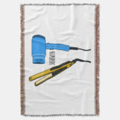 Haardroger en haarrechtse illustratie deken (Voorkant Verticaal)