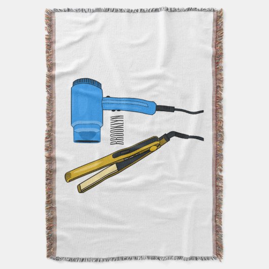 Haardroger en haarrechtse illustratie deken (Voorkant Verticaal)