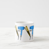 Haardroger en haarrechtse illustratie espresso kop (Voorkant)