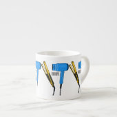 Haardroger en haarrechtse illustratie espresso kop (Voorkant rechts)