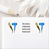 Haardroger en haarrechtse illustratie etiket (Insitu)